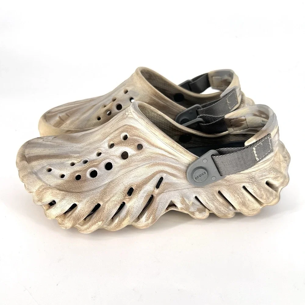 CROCS ECHO MARBLED CLOG | Gray/Brown| US J5 | GREAT CONDITION